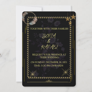 CARTE D'INVITATION DE MARIAGE ÉLÉGANTE