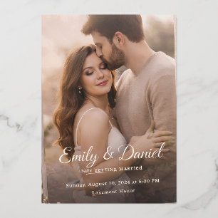 Carte d'invitation de mariage élégante   Couple ro