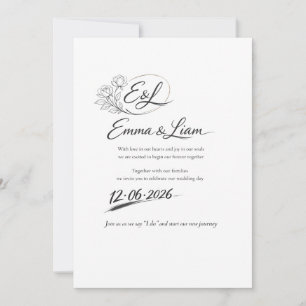 Carte d'invitation de mariage élégante – Luxe mini