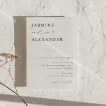 Carte d'invitation de mariage élégante minimaliste