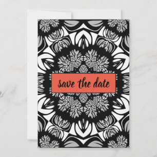 carte d'invitation de mariage en noir et blanc opu