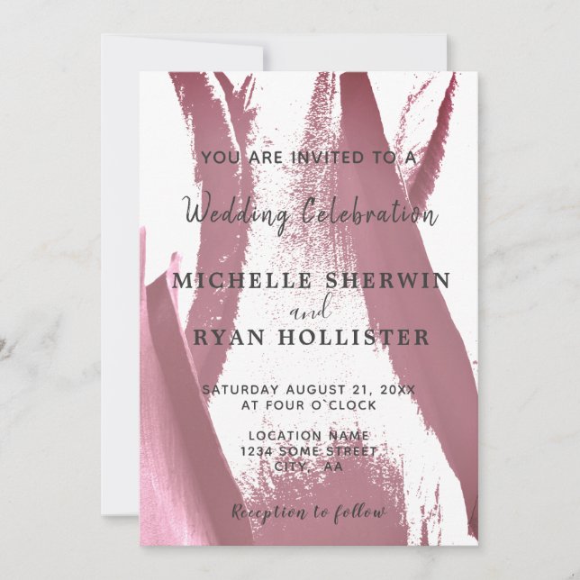 Carte d'invitation de mariage Fleur Tulipe (Devant)