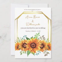 Carte d'invitation de mariage Fleurs Orange 