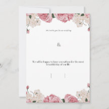 Carte d'invitation de mariage florale