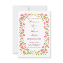 Carte d'invitation de mariage florale