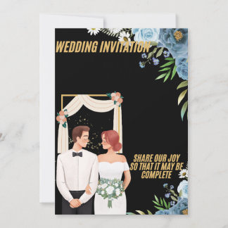 Carte d'invitation de mariage florale élégante