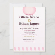 Carte d'invitation de mariage florale romantique