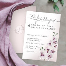 Carte d'invitation de mariage minimaliste à l'orch