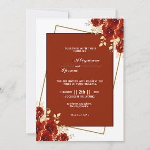 Carte d'invitation de mariage modèle de design flo