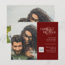 Carte d'invitation de mariage photo avec code QR d