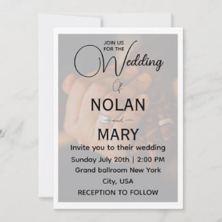 Carte d'invitation de mariage photo élégante et mi