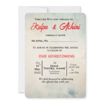 Carte d'invitation de mariage plat