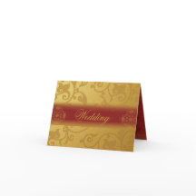 Carte d'invitation de mariage pliée à la manière i