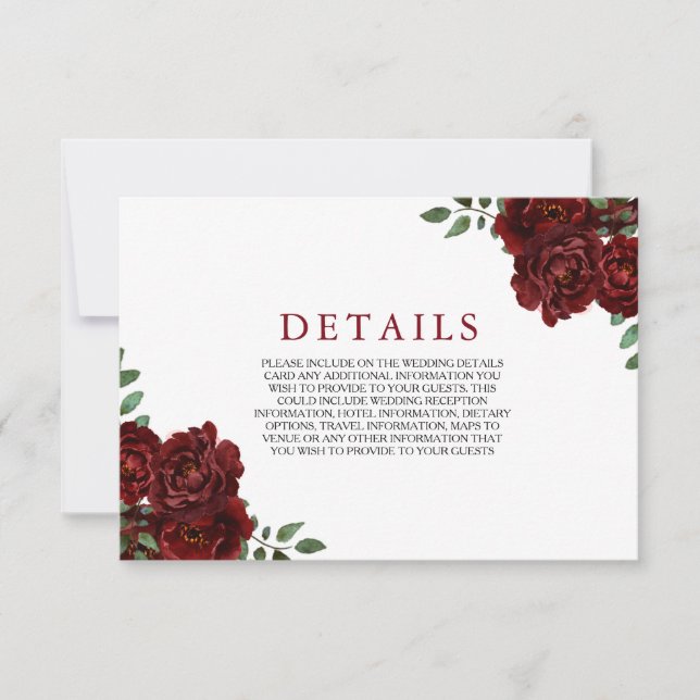 Carte d'invitation de mariage romantique rose roug (Devant)