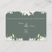 Carte d'invitation de mariage vert et blanc