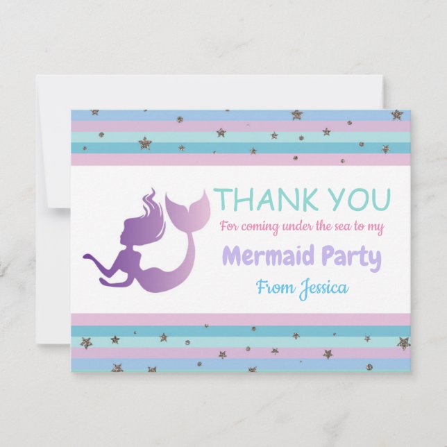 Carte d'invitation de Merci de fête d'anniversaire (Devant)
