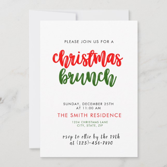 Carte d'invitation de Noël (Devant)