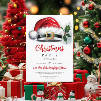 Carte d'invitation de Noël. Édition de Père Noël s