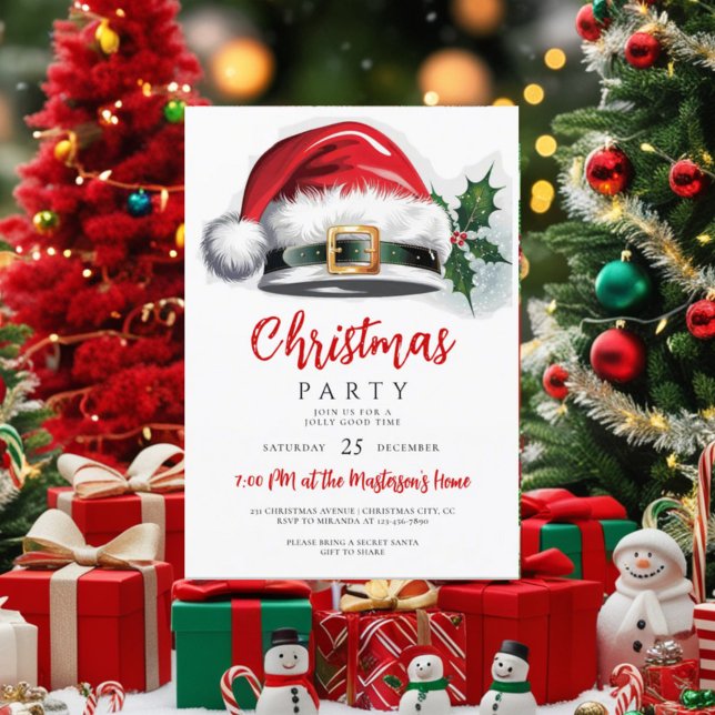 Carte d'invitation de Noël. Édition de Père Noël s (Créateur téléchargé)
