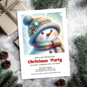 Carte d'invitation de Noël moderne pour bonhomme d