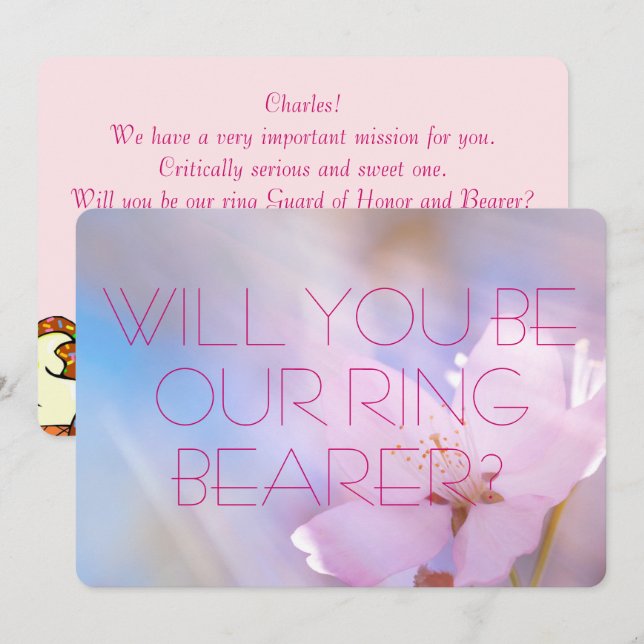 Carte d'invitation de porteur de bague de mariage (Devant / Derrière)