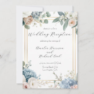 Carte d'invitation de réception de mariage à motif