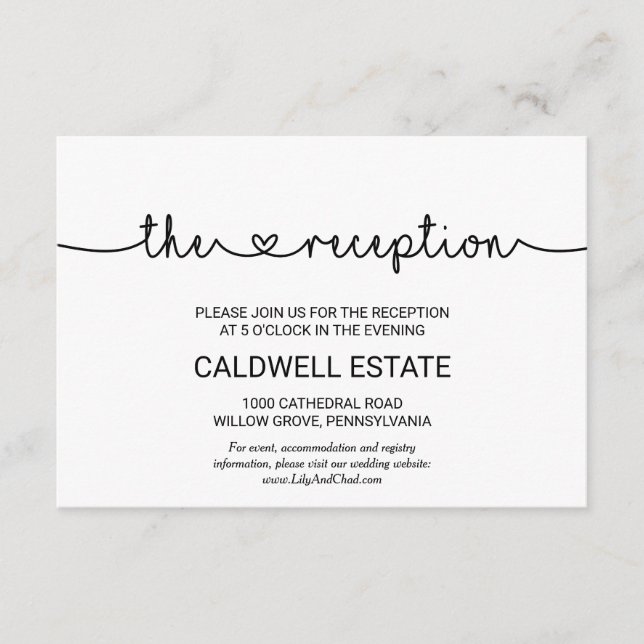 Carte d'invitation de réception de mariage Love He (Devant)