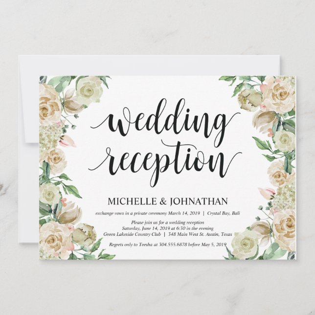 Carte d'invitation de réception de mariage printan (Devant)