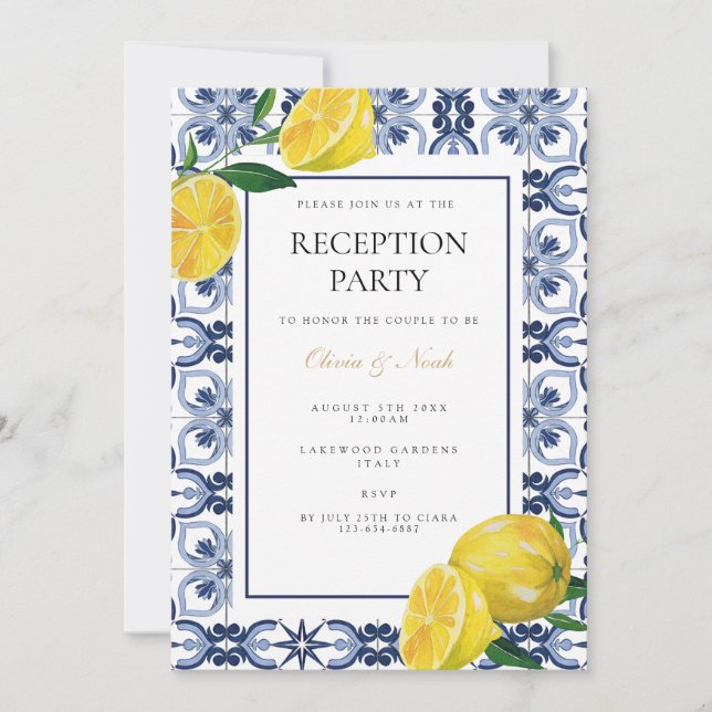 Carte d'invitation de réception en carrelage de ci (Devant)