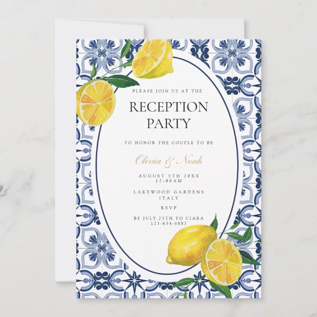 Carte d'invitation de réception en carrelage de ci (Devant)