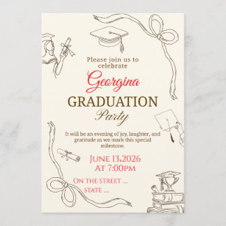 Carte d'invitation de remise des diplômes élégante