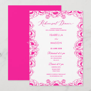 CARTE D'INVITATION DE REPETITION DE MARIAGE FLEURA