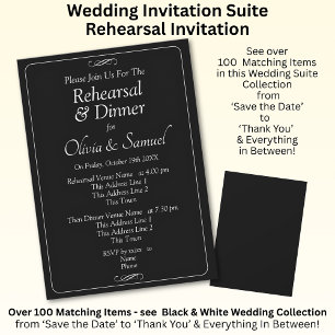 Carte d'invitation de répétition Noir & Blanc Infi