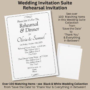 Carte d'invitation de répétition Noir & Blanc Infi