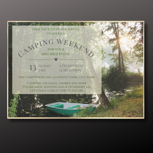 Carte d'invitation de week-end de camping (Créateur téléchargé)