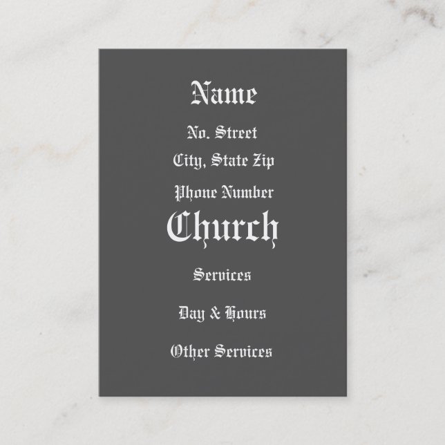 Carte d'invitation d'église (Devant)