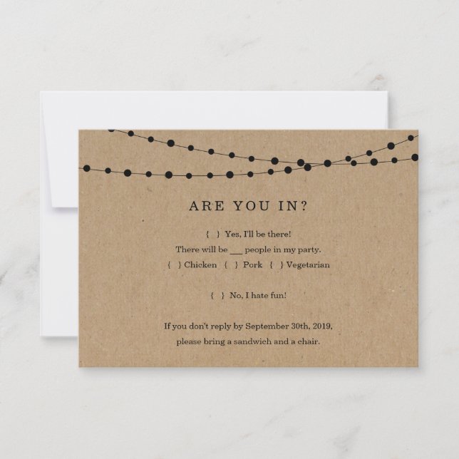 Carte d'invitation drôle - Kraft rustique (Devant)