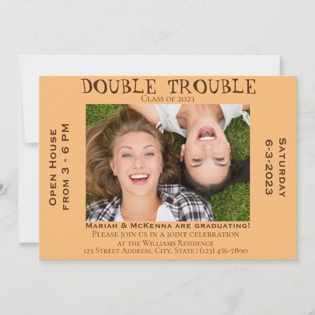 Carte d'invitation drôle pour une fête de fin d'ét (Devant)