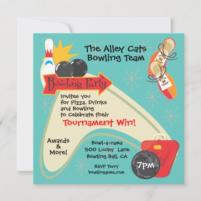 Carte d'invitation du Bowling Team League (Devant)