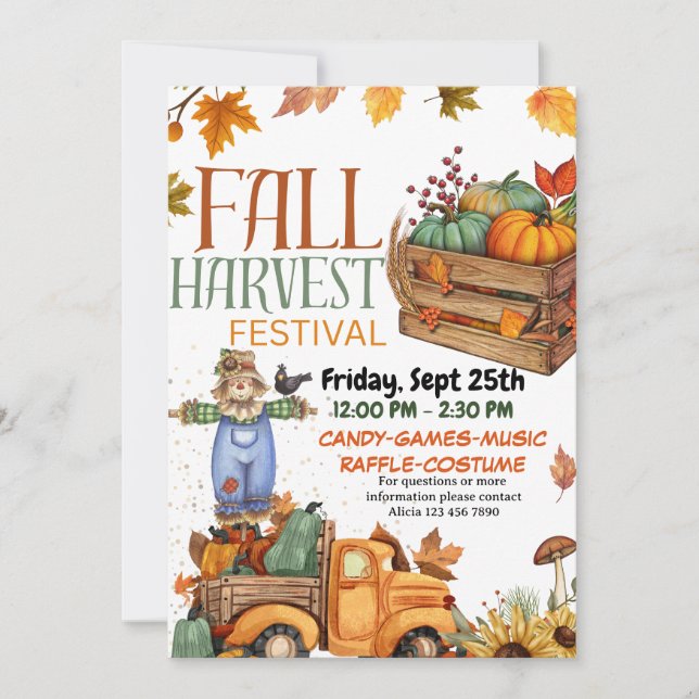 Carte d'invitation du festival de récolte d'automn (Devant)