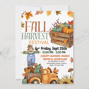 Carte d'invitation du festival de récolte d'automn