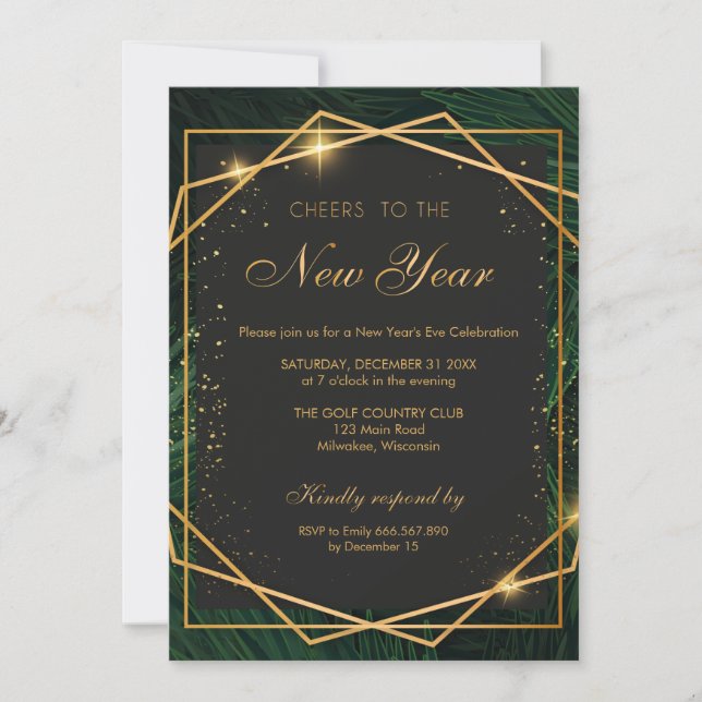 Carte d'invitation du réveillon du Nouvel An (Devant)