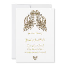 Carte d'invitation élégante au henné