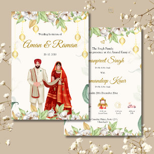 Carte d'invitation élégante pour Anand Karaj