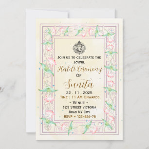 Carte d'invitation élégante pour la cérémonie Hald