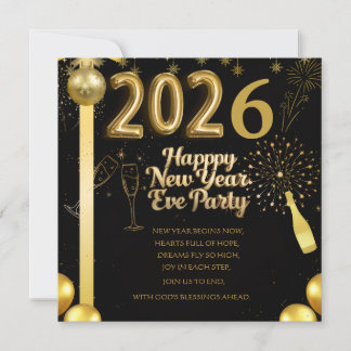 Carte d'invitation élégante pour la soirée du Nouv
