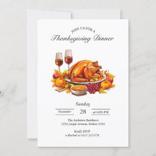 Carte d'invitation élégante pour une fête de Thank
