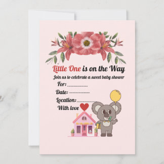 Carte d'invitation élégante vintage pour baby show