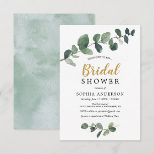 Carte d'invitation Eucalyptus Bridal Shower