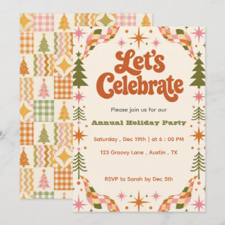 Carte d'invitation fantaisiste de fête de vacances